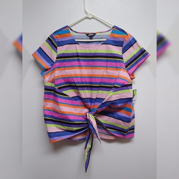 Project Runway striped front knotted top - Picture 1 of 6